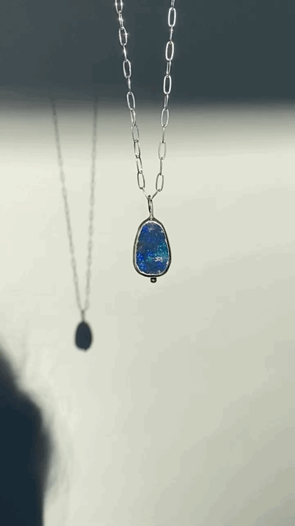 Boulder Opal Pendant | Silver