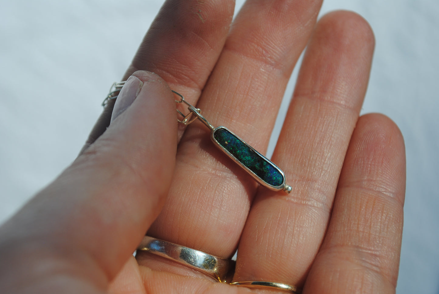 Boulder Opal Pendant II | Silver