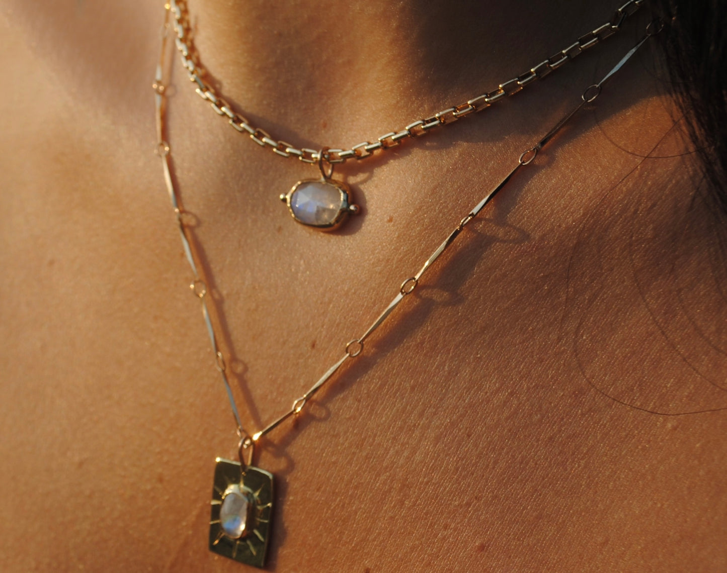 Moonstone Pendant | Golden