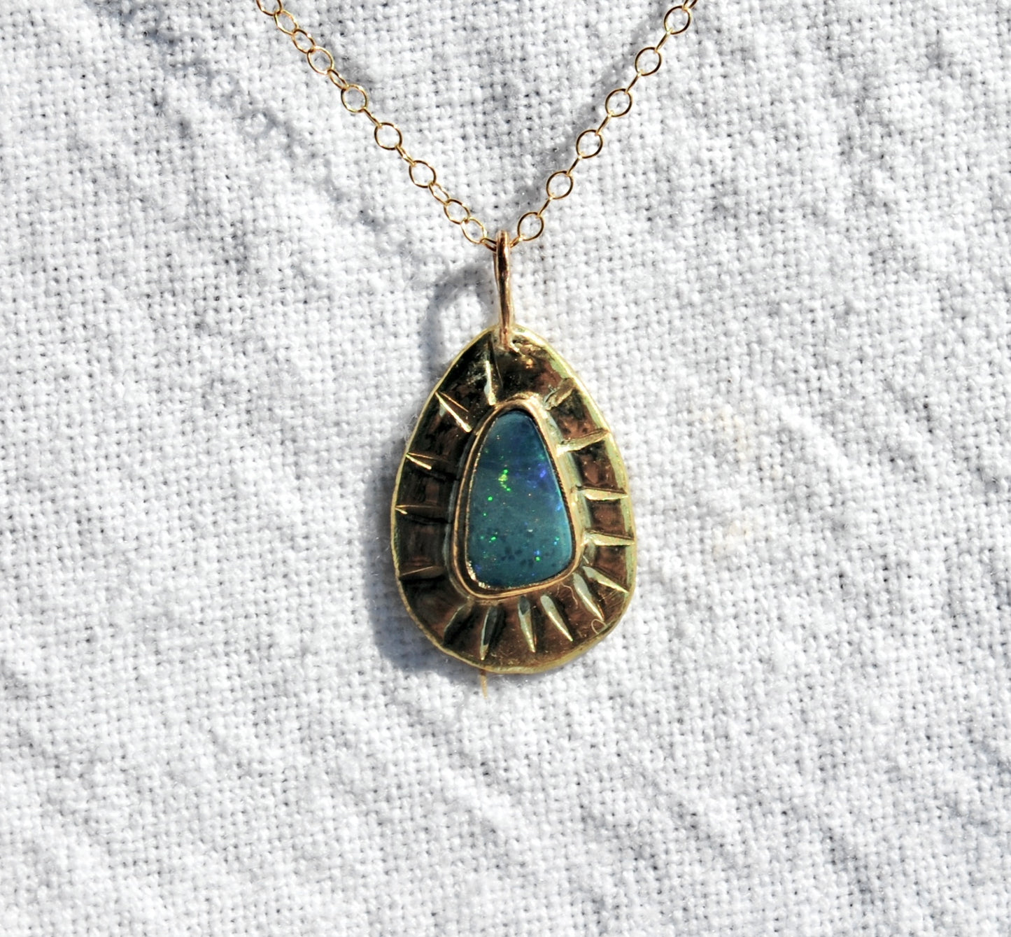 Solar Power Opal Pendant II | Golden