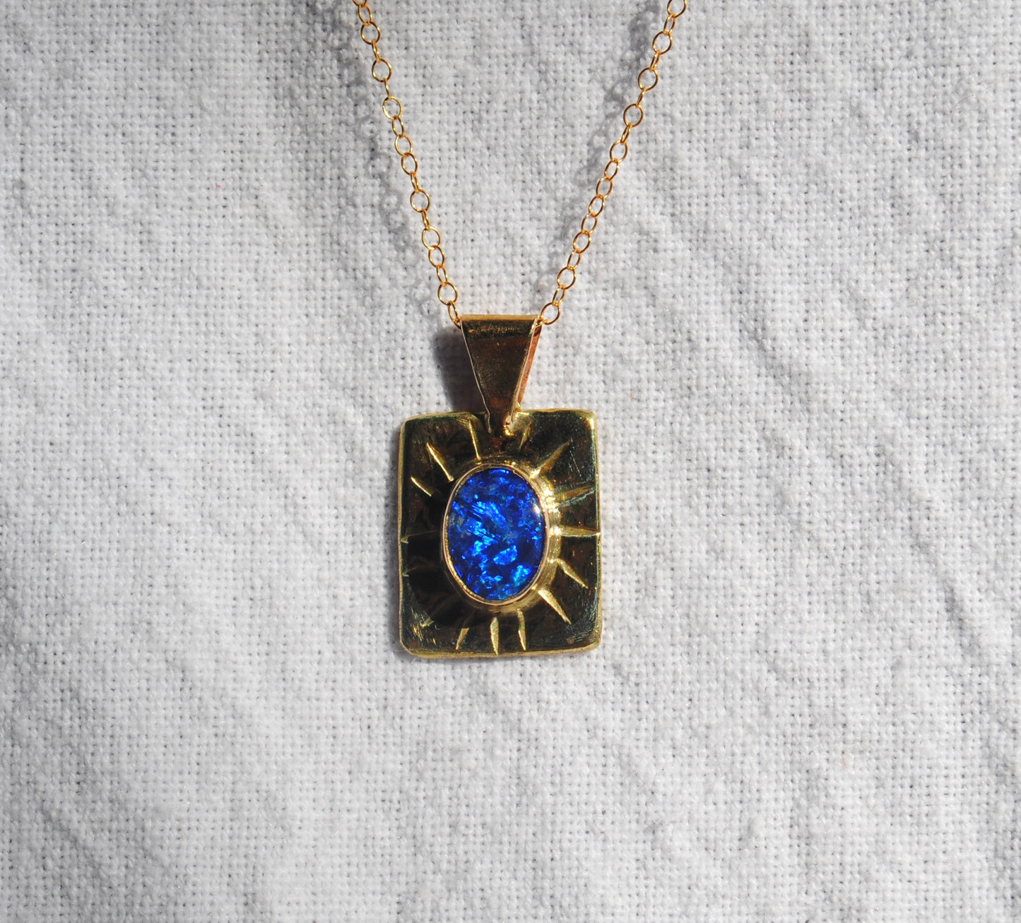 Solar Power Opal Pendant | Golden