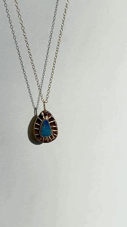 Solar Power Opal Pendant II | Golden