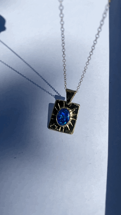 Solar Power Opal Pendant | Golden