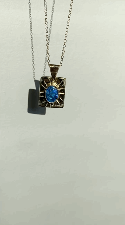 Solar Power Opal Pendant | Golden