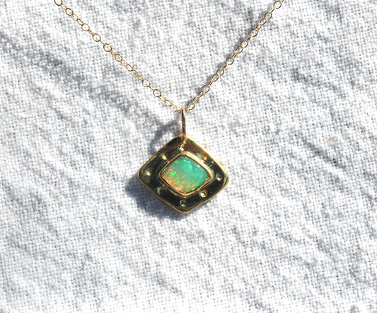 Opal Pendant | Golden